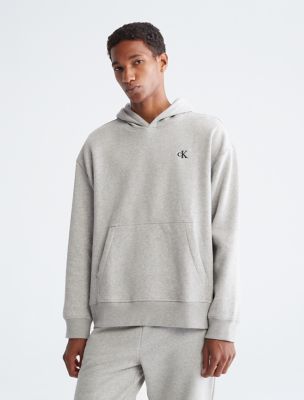 Relaxed Fit Archive Logo Fleece Hoodie, Grey Heather