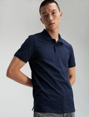 Smooth Cotton Polo Shirt, Dark Sapphire