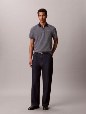 Мужские рубашки Calvin Klein Herringbone Zip Polo Shirt — фото 4