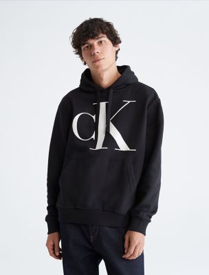 Monogram Logo Fleece Hoodie, Black Beauty