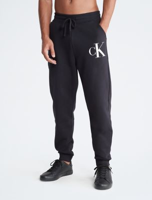 Monogram Logo Fleece Joggers, Black
