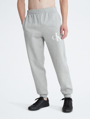 Monogram Logo Fleece Joggers, Heather Grey
