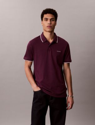 Liquid Touch Tipped Polo Shirt, Italian Plum
