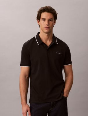 Liquid Touch Tipped Polo Shirt, Black