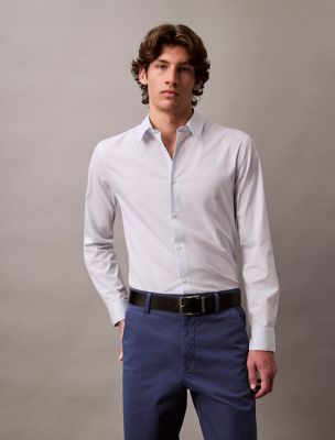 Slim Stretch Button-Down Shirt, Niagara Mist