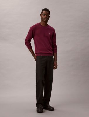 Smooth Cotton Sweater, Hot Berry
