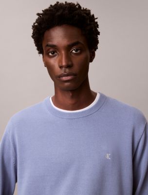 Smooth Cotton Sweater, Dusty Sailor Blue