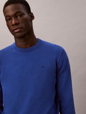 Smooth Cotton Sweater, Admiral Blue
