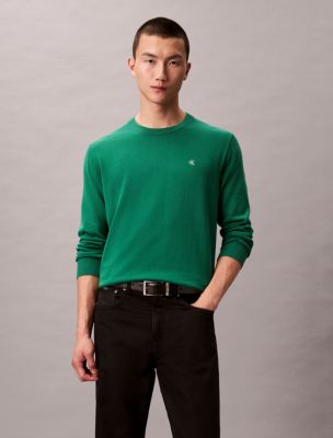 Smooth Cotton Sweater, Verdant Green
