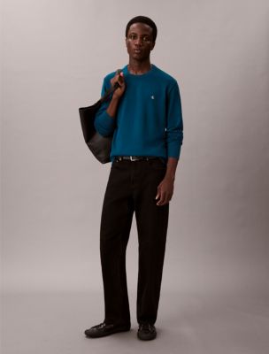 Smooth Cotton Sweater, Deep Sea Teal 