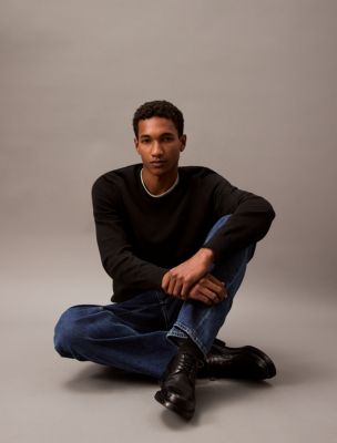 Smooth Cotton Sweater, Black