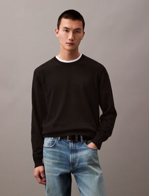 Smooth Cotton Sweater, Black Beauty