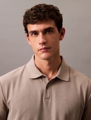 Refined Pique Polo Shirt, Driftwood
