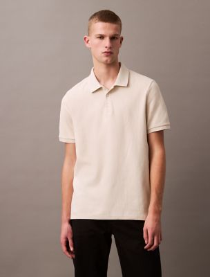 Drop Needle Classic Polo Shirt, Bone White