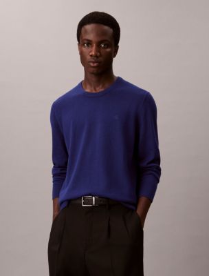Extra Fine Merino Blend Crewneck Sweater, Bellwether Blue