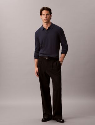 Мужские свитеры Calvin Klein Extra Fine Merino Blend Polo Sweater — фото 2