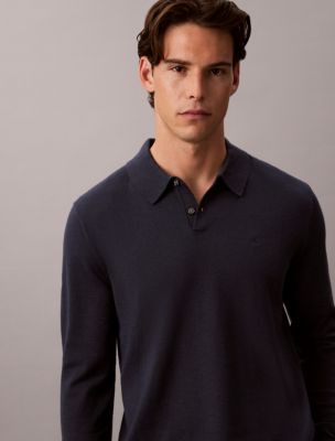 Мужские свитеры Calvin Klein Extra Fine Merino Blend Polo Sweater — фото 3