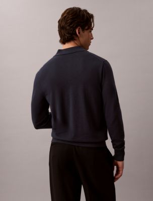 Мужские свитеры Calvin Klein Extra Fine Merino Blend Polo Sweater — фото 4