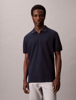 Tech Zip Polo Shirt, Dark Sapphire