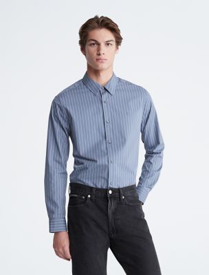 Thin Stripe Classic Button-Down Shirt, Flint Stone
