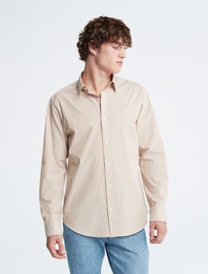 Contrast Stripe Classic Button-Down Shirt, Tigers Eye