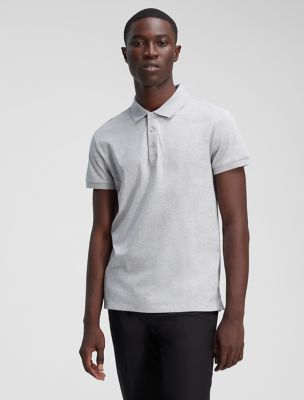 Slim Smooth Cotton Polo Shirt, Heroic Grey Heather