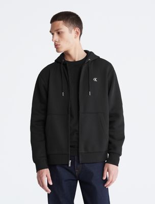 Archive Logo Zip Fleece Hoodie, Black