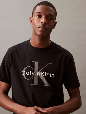 T-shirt à col rond avec logo monogramme, beauté noire