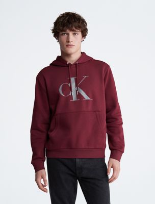 Monogram Logo Fleece Hoodie, Tawny Port