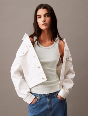 Cotton Contour Rib Tank, Smoke