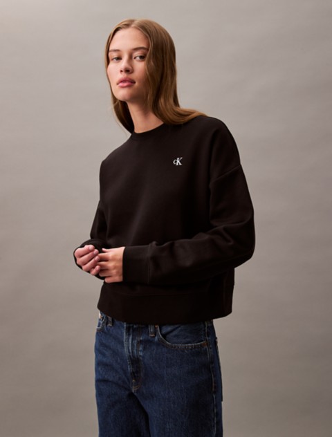 Женские худи Calvin Klein Monogram Fleece Cropped Sweatshirt