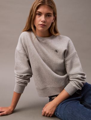 Archive Logo Fleece Cropped Sweatshirt, Heroic Grey Heather