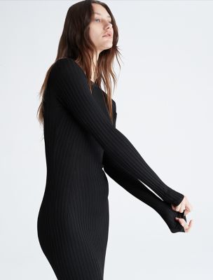 Ribbed Midi Sweater Dress | Calvin Klein USA