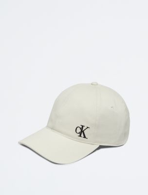 Brushed Cotton Twill Logo Baseball Cap, Bone White