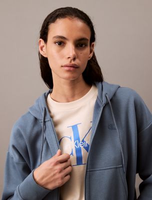 Archive Logo Fleece Zip Hoodie, China Blue