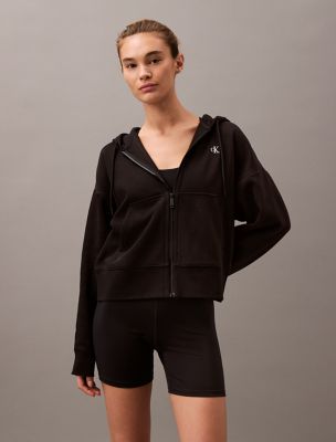 Archive Logo Fleece Zip Hoodie, Black Beauty