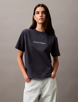 Standard Logo Boxy Fit Crewneck T-Shirt, Ink