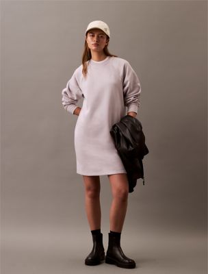 Archive Logo Fleece Dress, Lilac Marble
