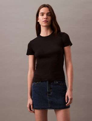 Refined Cotton Slim Fit T-Shirt, Black Beauty