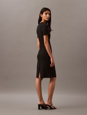 calvin klein compact stretch crepe midi dress Compact Stretch Crepe Shift Dress