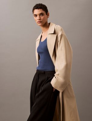 売れ筋商品|||カルバンクライン ニット&セーター アウター レディース Women's Smooth Cotton Rib Sweater Tank Churned Butter 40WK309_VAI_main