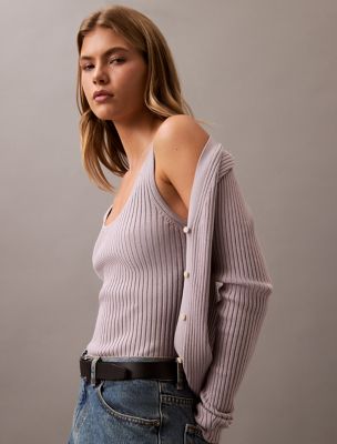 売れ筋商品|||カルバンクライン ニット&セーター アウター レディース Women's Smooth Cotton Rib Sweater Tank Churned Butter Smooth Cotton Rib Sweater Tank Top | Calvin Klein® Canada