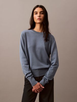 Smooth Cotton Sweater, China Blue