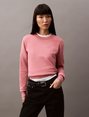 Smooth Cotton Sweater, Dusty Rose