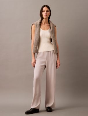Wide Leg Pull-On Pants, Ashes of Roses