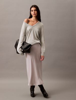 Flowing Midi Skirt, Ashes of Roses