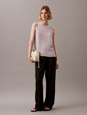 Flowing Sleeveless Tank Top, Ash