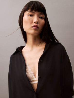 Classic Button-Down Tunic Shirt, Black Beauty