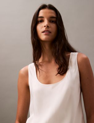 Viscose Twill Tank Top, Vanilla Ice