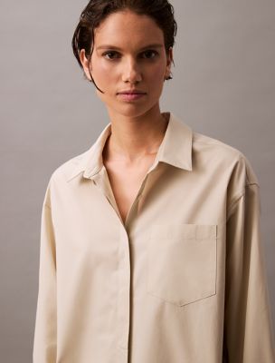 Pocket Cotton Button-Down Shirt, Overcast